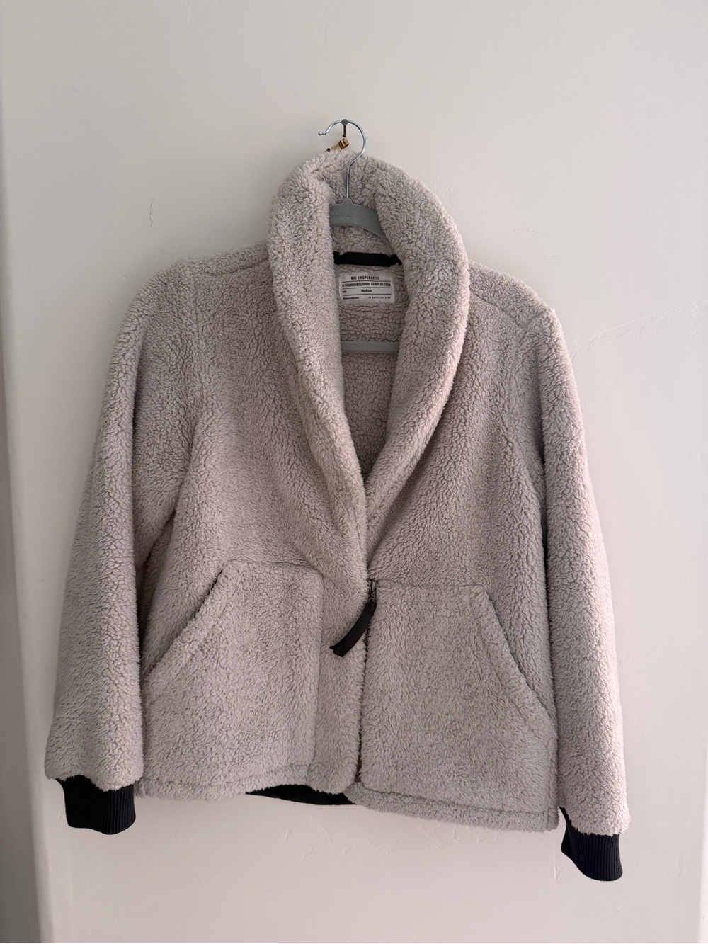 Cooperative Plush Teddy Jacket in Light Gray